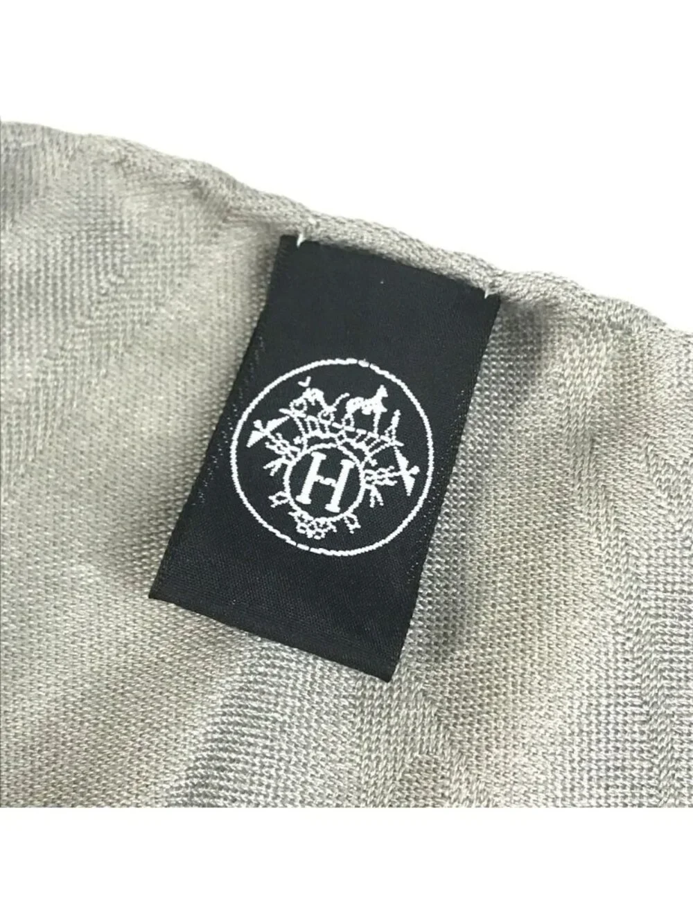 Hermes Shawl New Libris Cashmere Gray Scarf - Picture 7 of 9